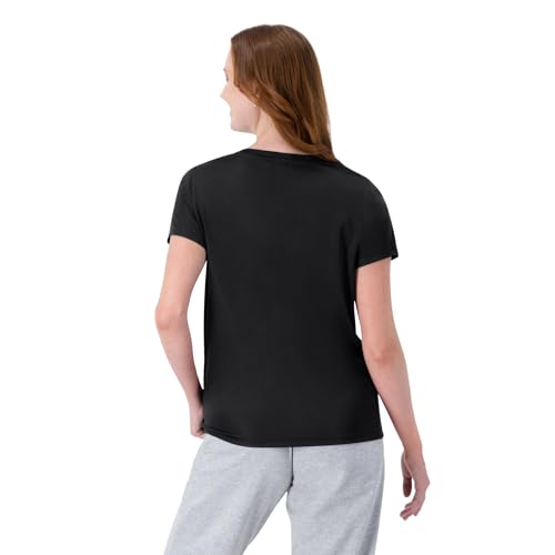 Hanes Women's Short Sleeve Cool DRI V-Neck Tee, Black, Medium - image 2