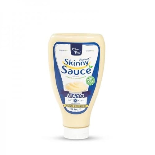 CleanFoods 2 Kalorie Mayonnaise l 425ml I Mayo Sauce I nur 0,1g Fett/2 Kcal pro Serving (4 g) l Vegan l Zuckerfrei