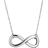 Jude Jewelers Stainless Steel Infinity Style Charm Promise Statement Classic Plain Collar Necklace (Silver)