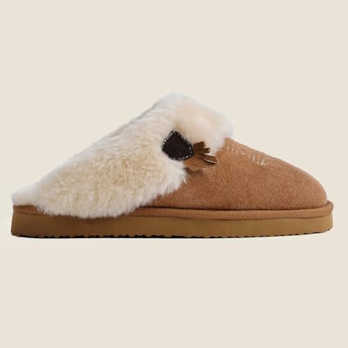 OOW Western Fluffy Slippers for Women with Memory Foam Comfy Houes Cowgirl Boot Slippers for Bedroom Indoor Square Toe3