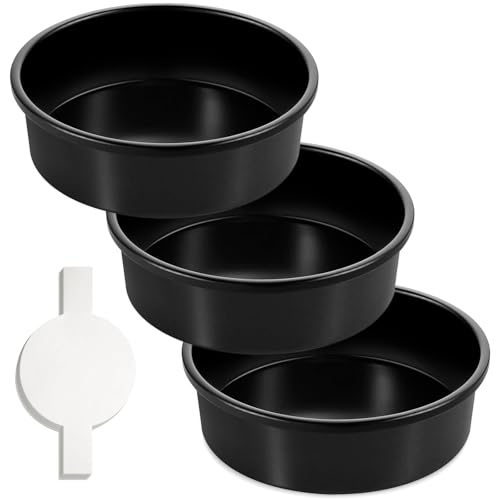 AIVIKI 8-Inch Round Cake Pan Set of 3, Nonstick Smash Cake Baking Pans Tins with 100 Pieces...