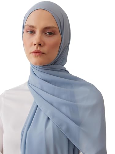 Modest Deluxe Chiffon Hijab | Premium Lightweight, Flowy, Textured and Non-Slip Chiffon Wrap Head Scarf for Women2