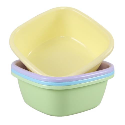 Ponpong Lot de 4 petits lavabos carrés colorés en plastique 30,5 cm