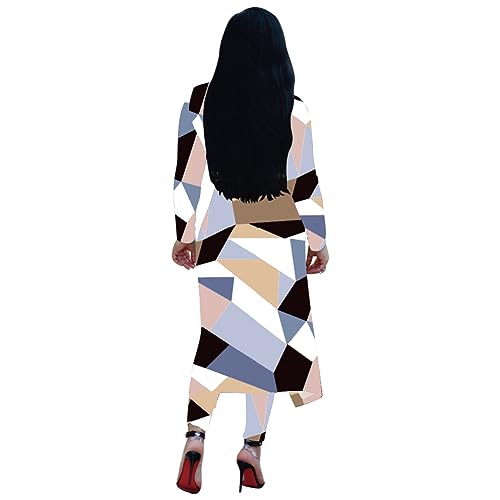Image of Max2co Women 2 Piece Outfits Floral Long Sleeves Open Front Cardigan Cover up with Leggings High Waist Long Pants Set