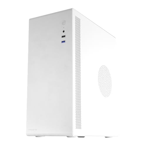 Gabinete Tacens NOVAX para PC, ultra compacto Micro-ATX, diseño ultra resistente de metal completo, 1 ventilador trasero de 80 mm, torre mini con gran capacidad interna, blanco miniatura 2