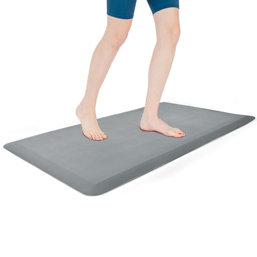 Art3d Anti Fatigue Mat - 1/2 Inch Cushioned Kitchen Mats - Non Slip Foam Comfort Cushion for Standing Desk, Office or Garage Floor (17.3"x28", Dark Grey)