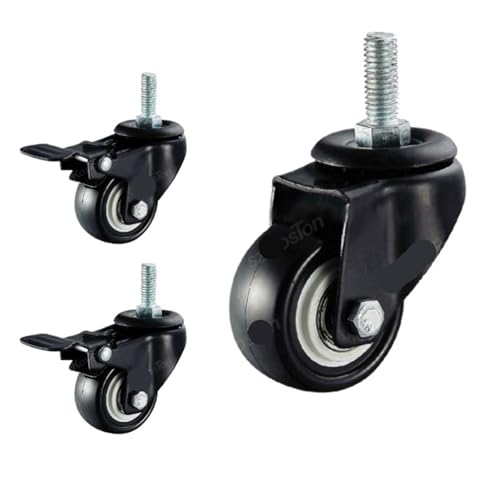Roulettes de meubles pivotantes M8 avec freins en kit de 4 pièces pour chariot et table
