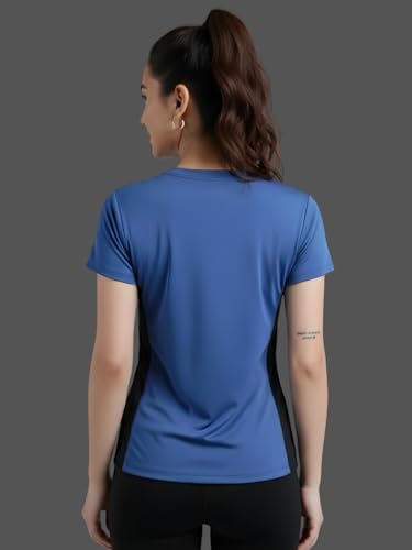 Image of White Moon Gym Tshirt for Women Workout Dry Fit t Shirt Sports Tshirt | Gym Tops for Woman | Lightweight Round Neck Breathable Half Sleeve Activewear Running Yoga Tops for Woman
