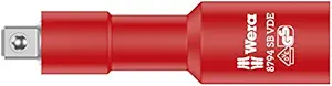 Wera 05004964001 8794 SB Zyklop VDE Short Extension Drive, Red/Yellow, 3/8Inch x 91 mm