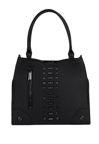 Manico: manici corti 4US Cesare Paciotti - Borsa shopper in pelle, nero (27 X 31 X 13.5 cm)