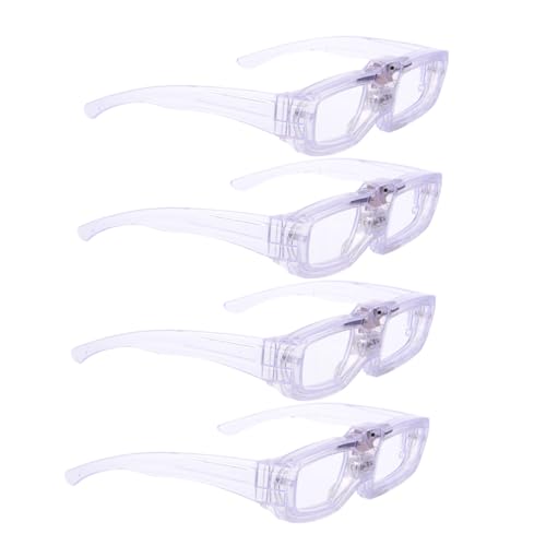PartyKindom 4pcs Light up Glasses Round Style Glowing Sunglasses for Photo Props Party Supplies Fun Eyewear Decorations Random