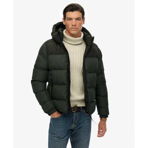 Superdry Para Hombre. M5012281A Chaqueta Acolchada Colorblock Verde (S), Casual, PoliéSter Reciclado, Sostenible - 3