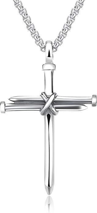 Men's Stainless Steel Jesus Christ Cross Pendant Necklace-image-27