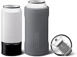 BrüMate HOPSULATOR TRíO 3-in-1 Stainless Steel Insulated Can Cooler, Works With 12 Oz, 16 Oz Cans And As A Pint Glass (Matte Gray)