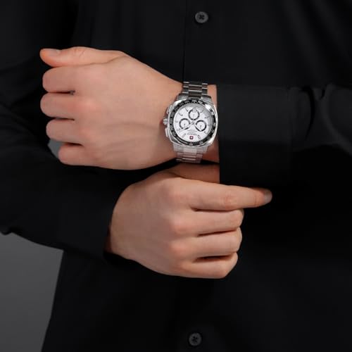 Image of Swiss Military Hanowa Speedwell White Round Dial Swiss Made Chronograph Watch for Men | SMWGI0006801