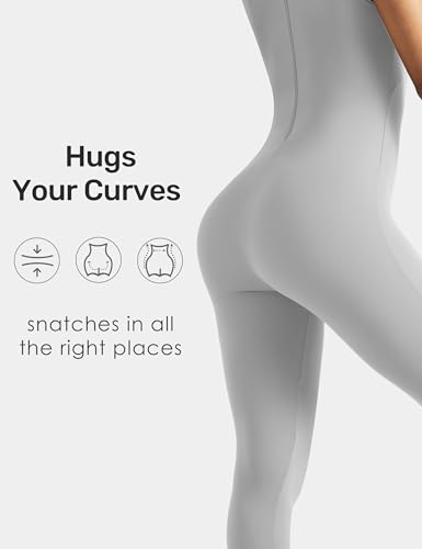 Image of speerise Women Sleeveless Turtleneck One Piece Romper for Yoga Workout Jumpsuit with Tummy Control Bodysuit