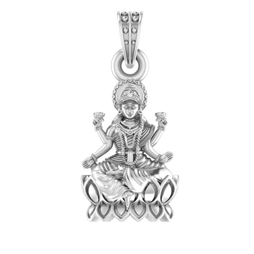 Pendentif en argent sterling anti ternissement médaillon Lord Laxmi taille S