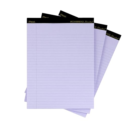 Cambridge Limited Perforated Writing Pad, 8.5 X 11 Inches, Wide Ruled, 50 Sheets, Orchid, 3/Pack (59810) Orchid image 3