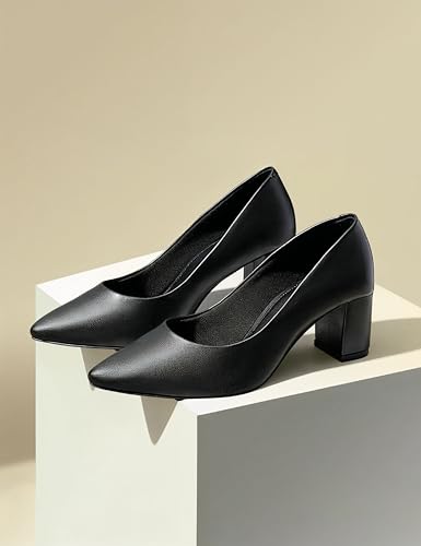 Image of Symbol Premium Women's 'Desk to Dinner' Block Heel Pumps (Ortholite Insole|Stylish Heels)