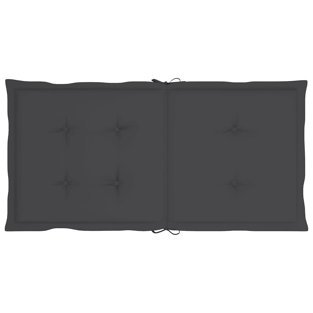 Cuscino per sedia da giardino, 2 pezzi, per sedie a sdraio con schienale alto, design universale, per interni ed esterni, balcone, terrazza, con 2 laccetti, antracite, 100 x 50 x 3 cm