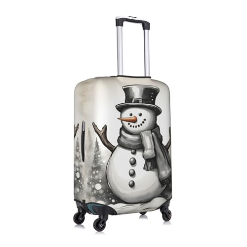 Christmas Snowman 1 Tsa Approved Luggage Cover For 18-32 Inch Suitcases Scratch-Resistant Stretch Luggage Cover3