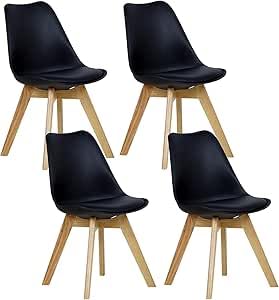 Image of WOLTU Dining Chairs Set of 4, Kitchen Chairs, Black