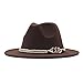 Large Laine Chapeau de Boucle Femmes Ceinture Panama Fedora Floppy Chapeau Classique Casquettes de Baseball Melon Hiver