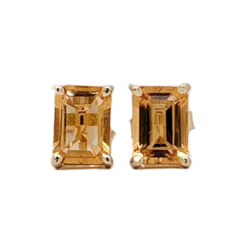 Boucles citrine naturelle rectangle pour illuminer le visage des peaux sensibles en argent