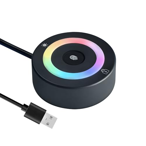 USB Fingerprint Scanner for Login with FIDO2 Security and Adjustable LED Light Biometry Security Code