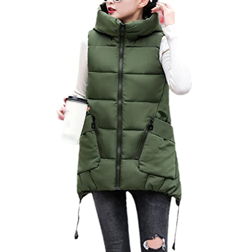 Chaleco de mujer acolchado en verde militar talla 5XL para invierno