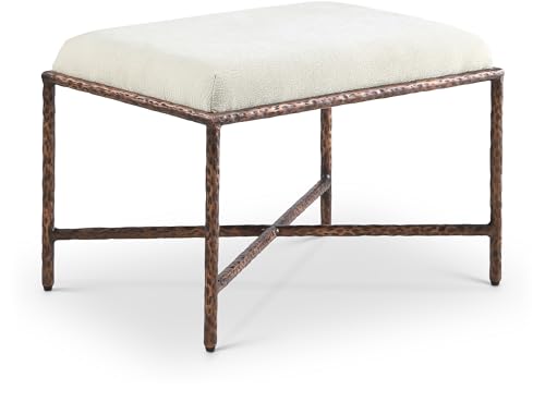 Meridian Furniture 22063Cream Valley Collection Modern | Contemporary Bench with