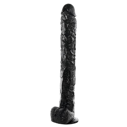 Image of 17.3 Inch Black Extra Long Dildo, Women Realistic Sex Toys, Soft Huge G-Spot Dildos with Strong Suction Cup, XXL Giant Dildos, Large AnalDildo Stimulator with Balls for Women /Men /Couples