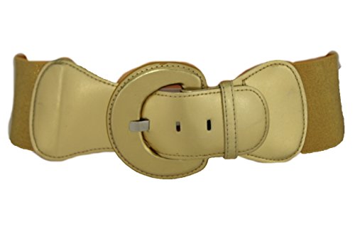 Women Fashion Belt Hip High Waist Wide Elastic Waistband Fit Size M L Gold Color3