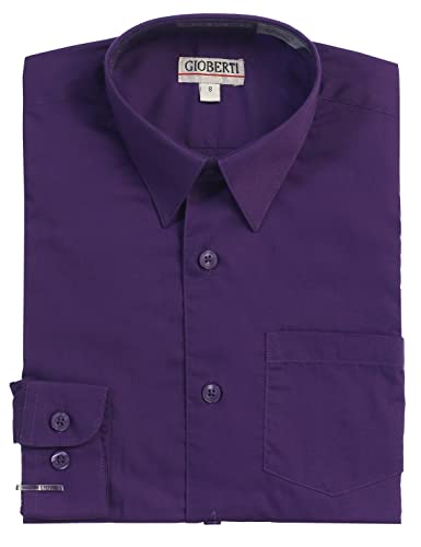 Image of Gioberti Boys Long Sleeve Solid Dress Shirt