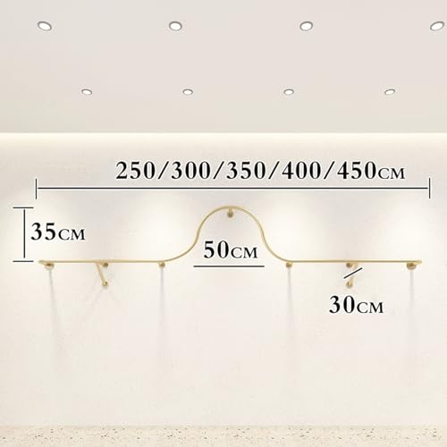 Perchero de metal dorado de pared perchero expositor boutique ropa 2