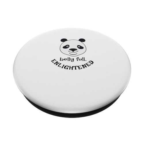 Happy Panda Belly Full Enlightenment Foodie PopSockets Swappable PopGrip, Black - Image 2