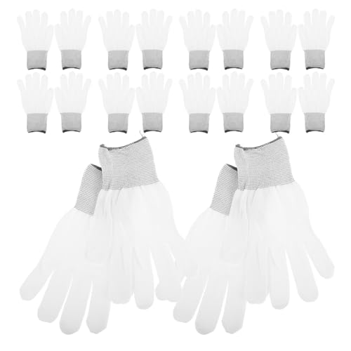 HANABASS 10 Paar Antistatische Weiße Handschuhe für Fahrzeugschutzfolien Staubfreie Vinylfolierungs Handschuhe für Auto Karosserieschutz Dünne Flexible Auto Folierhandschuhe