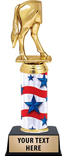Crown Awards 7.25" Horses Rear Trophy with 5 Lines of Text Included, 1 Pack