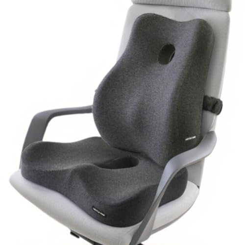 Karmadrenix Sciatica Seat Cushion & Lumbar Pillow, Office Chair, Dark Grey