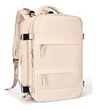 Mochila Executiva Expans?vel de Viagem, Resistente ? ?gua, com Compartimento para Laptop e USB (Modelo 1 - OFF WHITE)