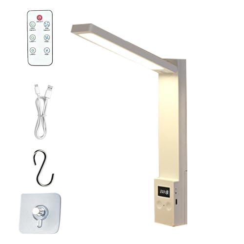 Genérico Lámpara LED Escritorio | Luz Lectura Mesa Recargable Control Remoto - Lámpara De Escritorio Magnética Regulable 3 Niveles | Para Mesa Estudio, Lectura, Oficina, Hogar, Mesita Noche