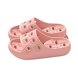 guiling-1986 Zapatillas Baño Preciosas Zapatillas Acolchadas de Suela Gruesa for Mujer, Sandalias de Ducha con Agujeros de Drenaje Sandalias Ducha(Pink,35-36)