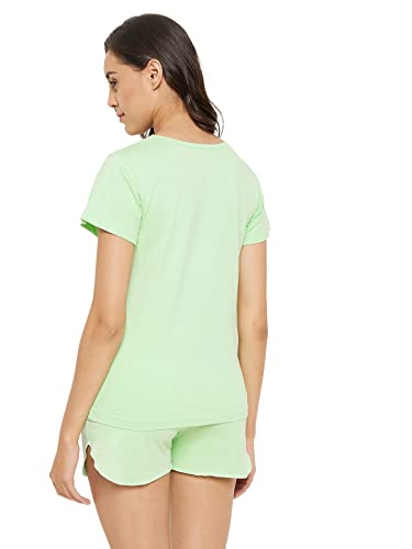 Image of Clovia Women's Cotton Printed Top & Boxer Shorts Set
