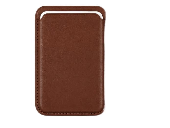Leather Magnetic Card Wallet Compatible with iPhone, Brown | MagSafe Compatible, Card Holder, Slim Design, Genuine Leather, Attaches to Back-image-11