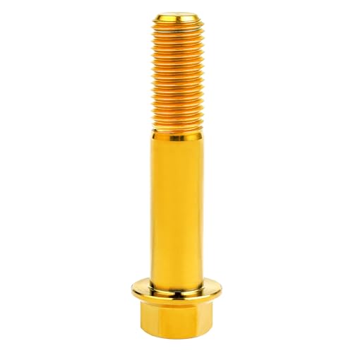 Image of Titanium Bolt Hex Small Flange Head M12x60mm Pitch 1.25, Gold | 30 35 40 45 50 55 60 65 70 75 80 85 90mm 1.25 /1.5mm Pitch Screws for Motorcycle Car Modification Pack of 4