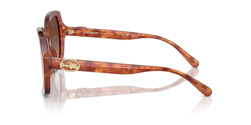 COACH Women's HC8295 Square Sunglasses, Caramel Tortoise/Brown Gradient Polarized, 56 mm3