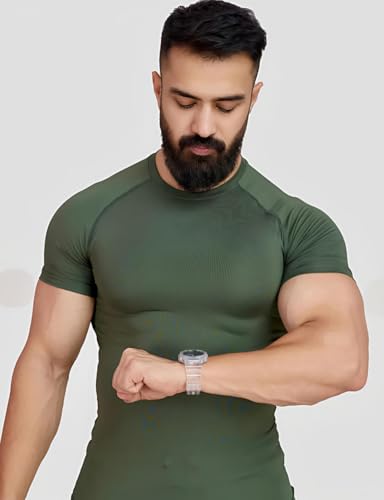 Image of Men's Gym T-Shirt, Dra-fit, Regular Fit, Round Neck, Short Sleeve, Black
