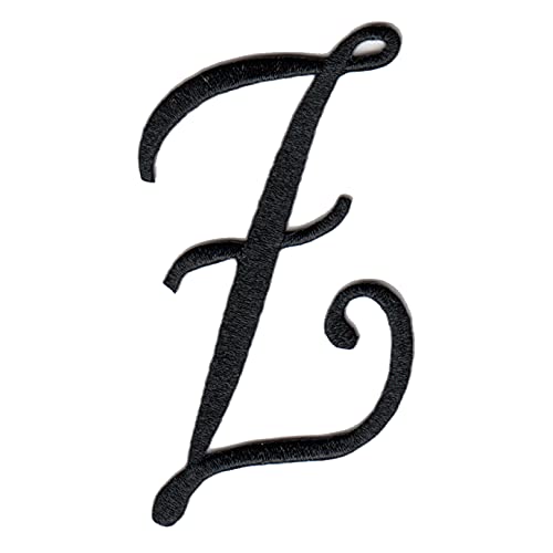 Hip Hop 50's Shop 2.5" Black Script Iron On Letter A-Z Monogram Applique, Z