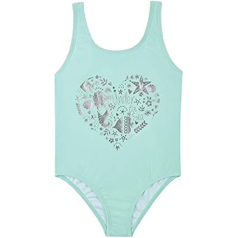 Metzuyan Girls Silver Heart Print Swimsuit Cover