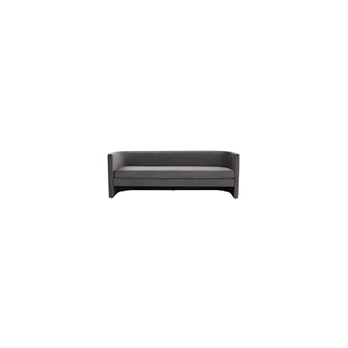 SAFAVIEH Couture Collection Rosabeth Slate Grey Velvet Curved Sofa (Fully